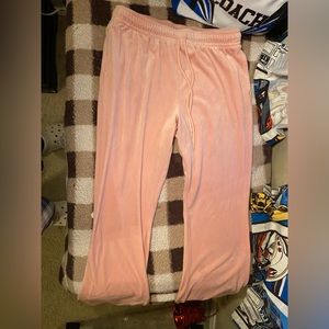 Pink Velvet flare sweats